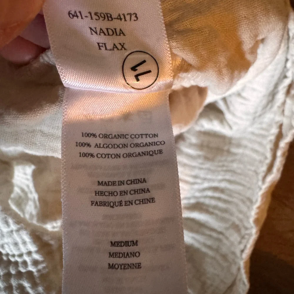 Rails‎ Cream Organic Cotton Button Down Wrap Dress Size M